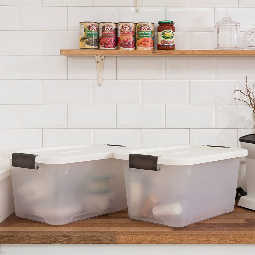 Litem | Multi Utility Storage  Box |Organizer  | 17 litres | Orange | Living Box | For Office Home & Kitchen