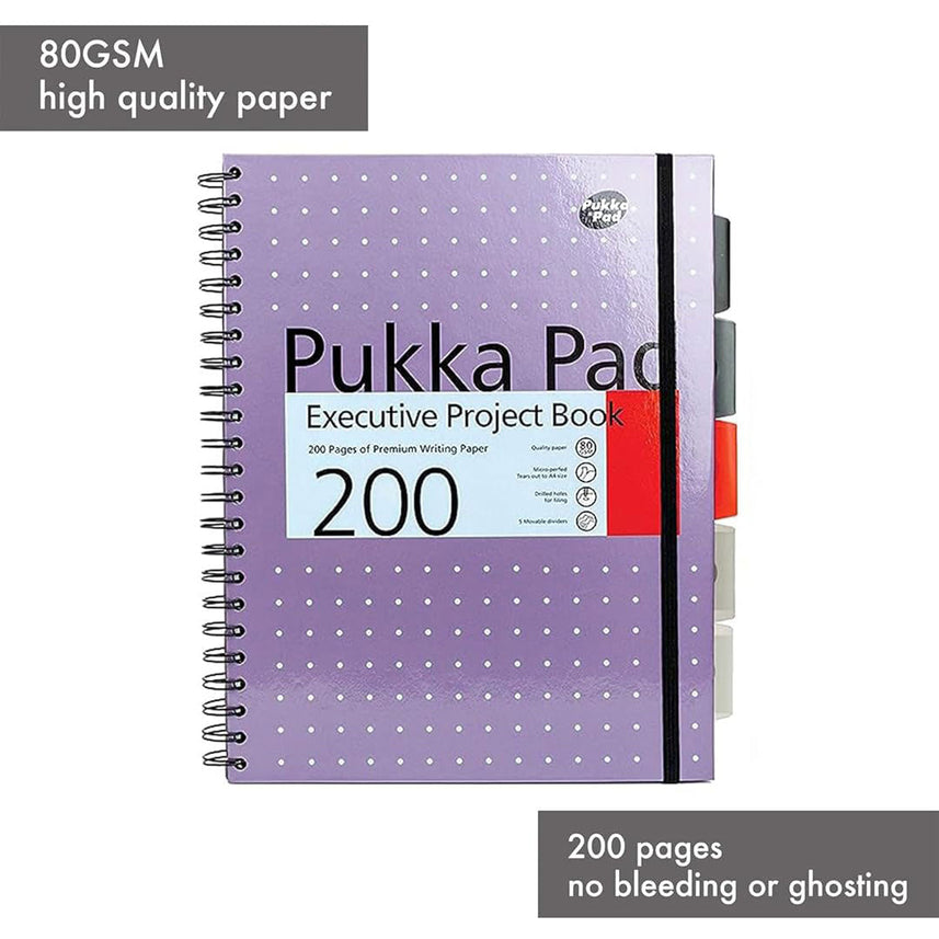 Pukka Pad | A4 | Spiral Bound Notebook | Ruled | Metallic Pink