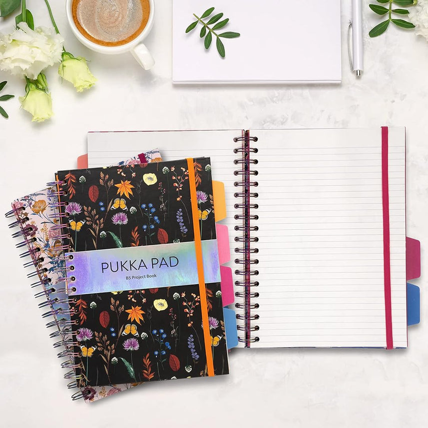 Pukka Pad | B5 | Subject book | Pack of 3 | Black Blue Cream