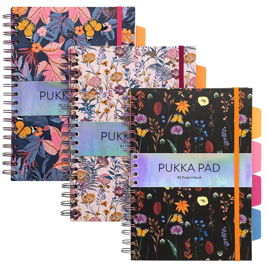 Pukka Pad | B5 | Subject book | Ruled | Black Floral