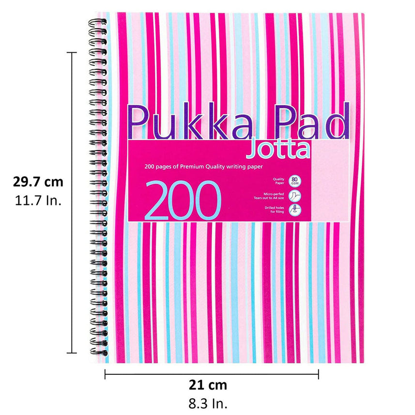 Pukka Pad | A4 | Jotta Polyprop Notebook | Pink Stripes