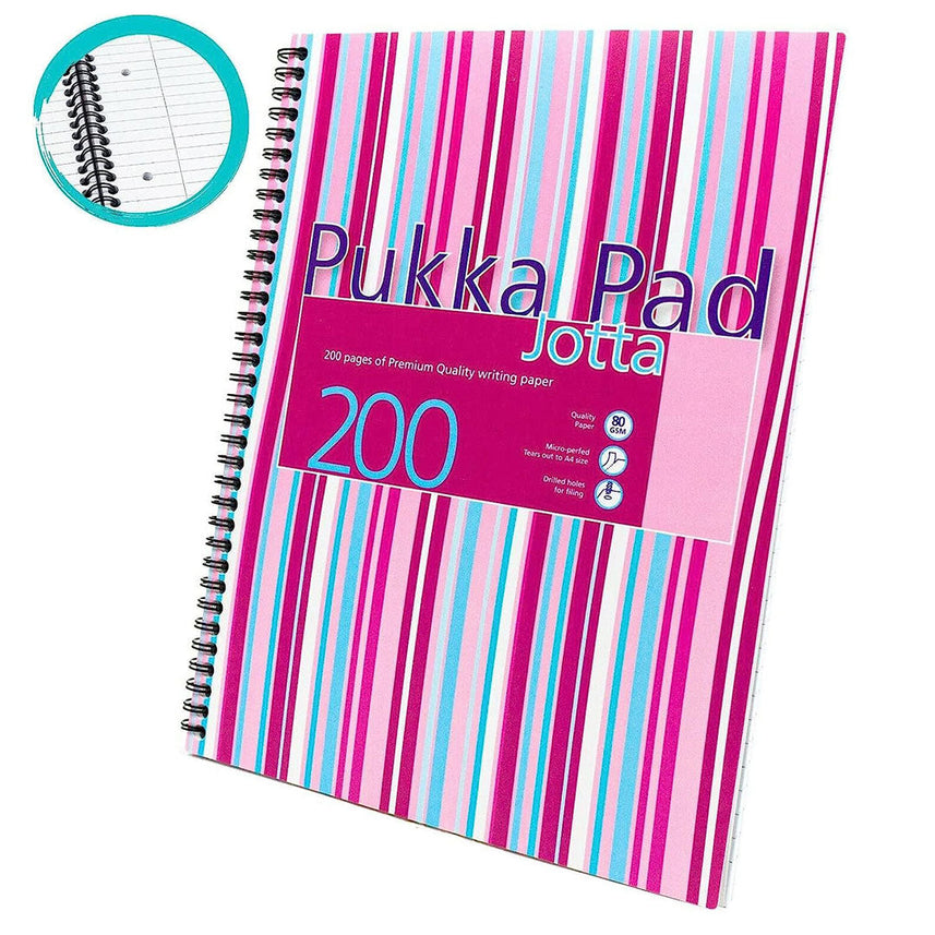 Pukka Pad | A4 | Jotta Polyprop Notebook | Pink Stripes