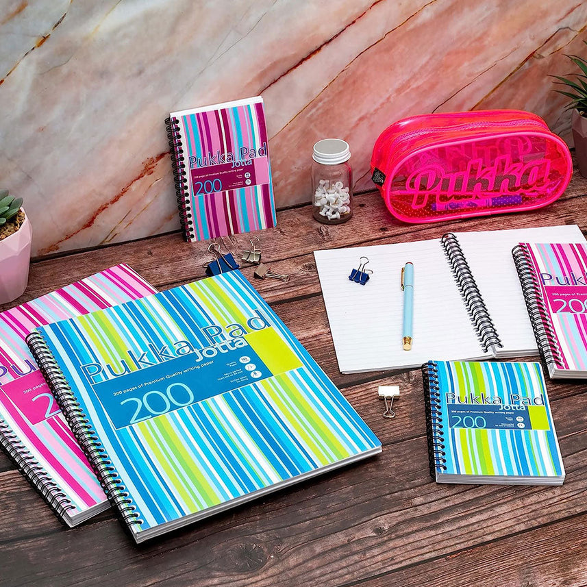 Pukka Pad | A4 | Jotta Polyprop Notebook | Pink Stripes