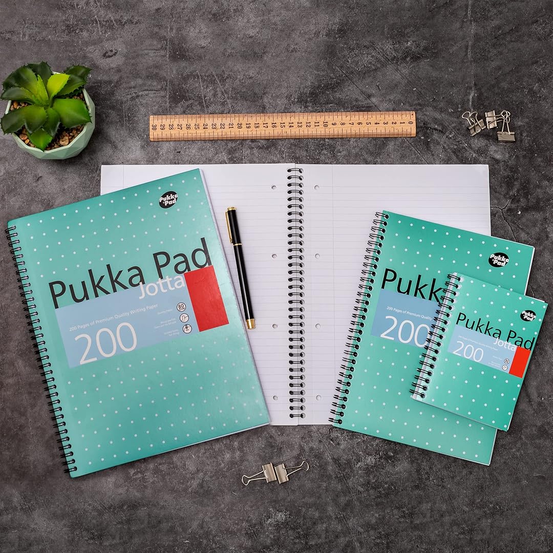 Pukka Pad | Metallic Range | Spiral Notebook | B5 | Ruled | Metallic Green | Pack of 3
