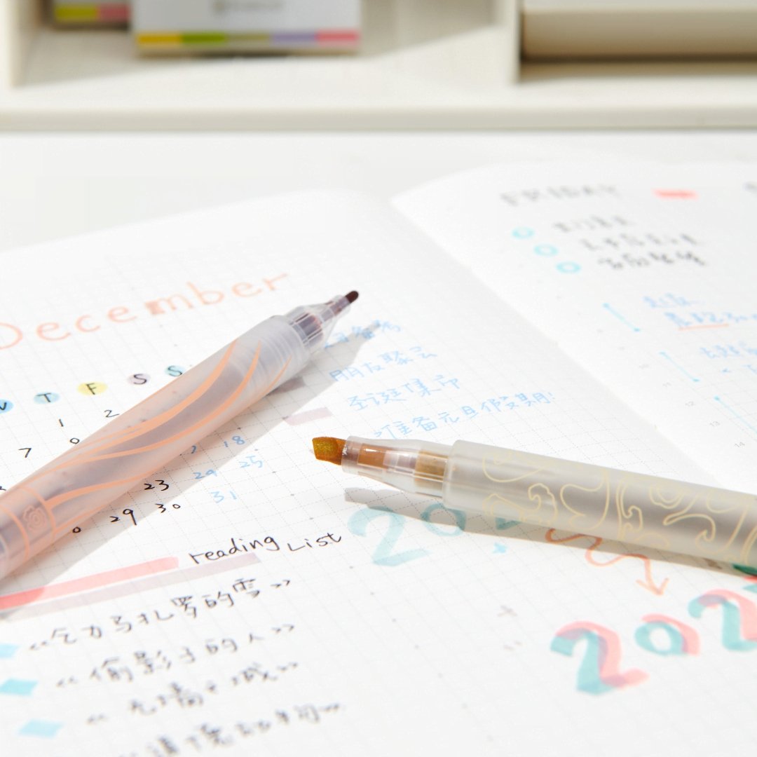 Pure Dual Tips Highlighter Set- National Museum of China - INDOFUTURE - Highlighter