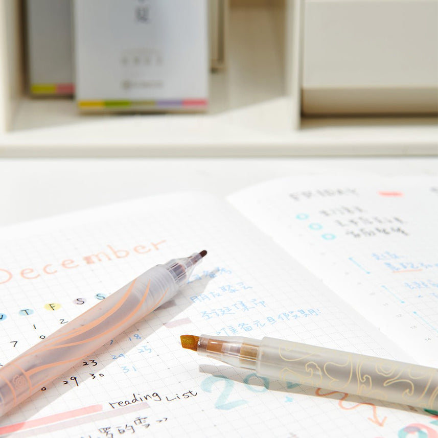 Pure Dual Tips Highlighter Set - National Museum of China - INDOFUTURE - K1051 - Highlighter