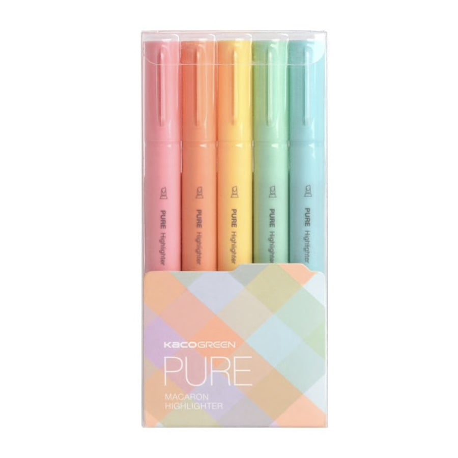 Pure Macaron Highlighter - Five color Pack - INDOFUTURE - Highlighter