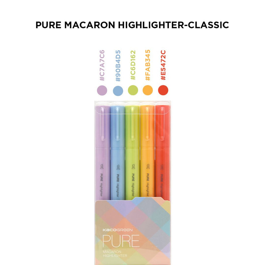 Pure Macaron Highlighter - Five color Pack - INDOFUTURE - Highlighter