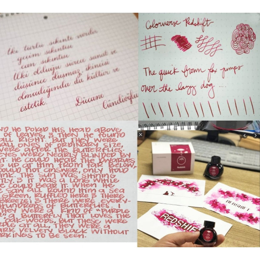 Colorverse | Astrophysics Series | Season 2 | Fountain Pen Ink | Redshift | Red | 65ml and 15ml | 2 Bottle Set - penpencilink