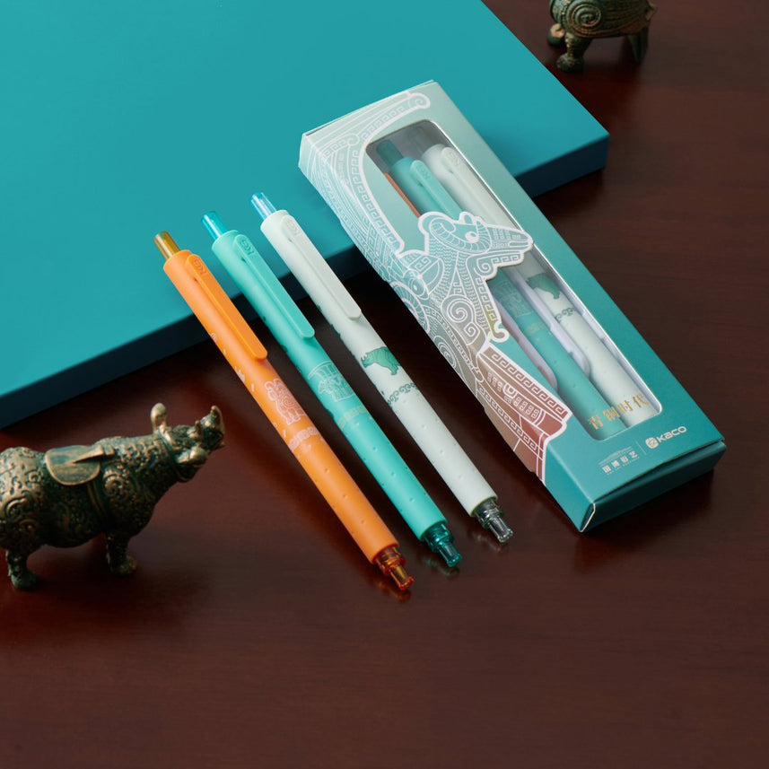 Rocket Bronze Age 3pc Gel Ink Pen Set (with National Museum of China) - INDOFUTURE - Gel Pens