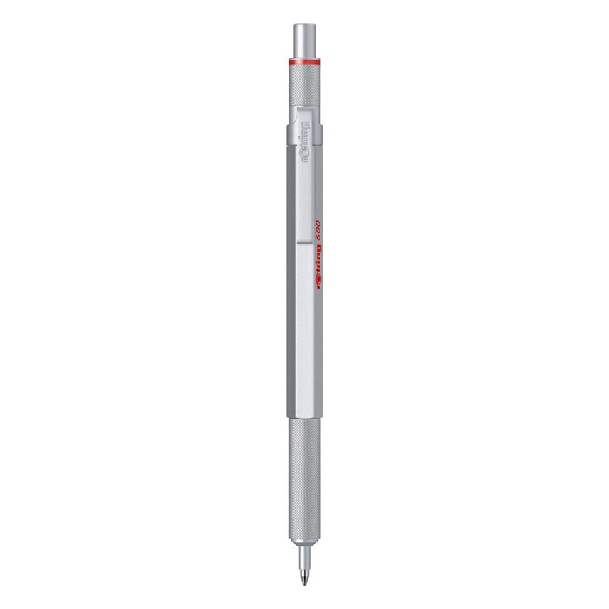 Rotring | 600 Series | Silver 1.0mm Ball Pen | Metal Body | Non-Slip | Metal Knurled Grip
