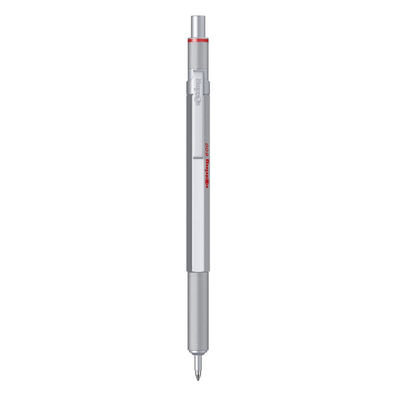 Rotring | 600 Series | Silver 1.0mm Ball Pen | Metal Body | Non-Slip | Metal Knurled Grip
