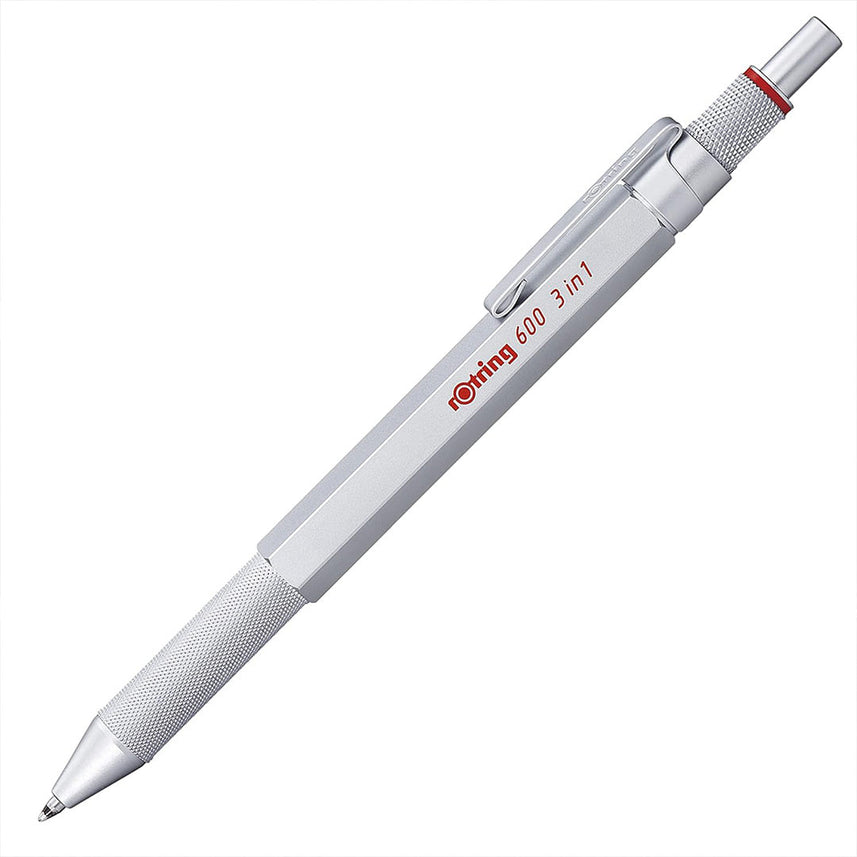 Rotring | 600 Pen And Mechanical Pencil | 3-in-1 | Silver