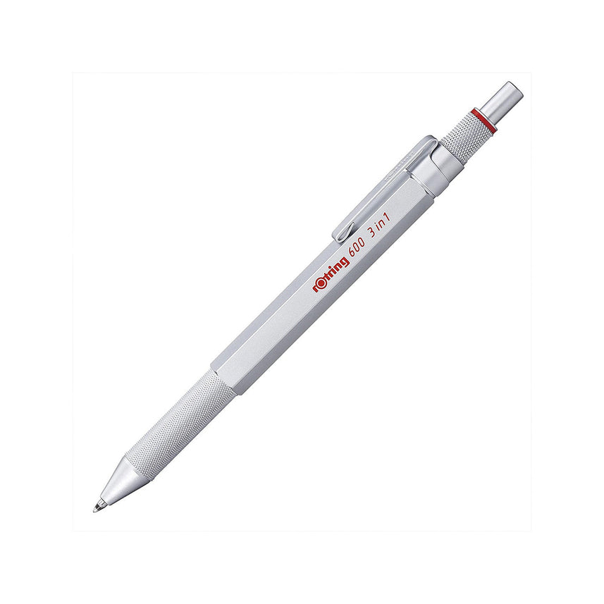 Rotring | 600 Pen And Mechanical Pencil | 3-in-1 | Silver