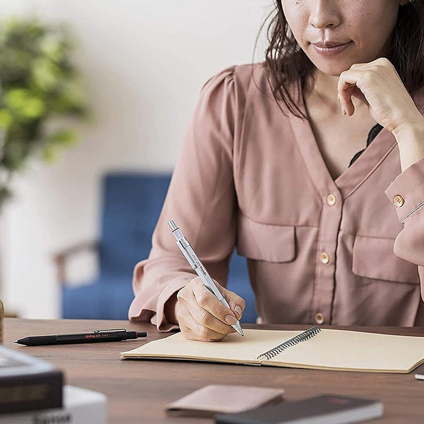 Rotring | 600 Pen And Mechanical Pencil | 3-in-1 | Silver