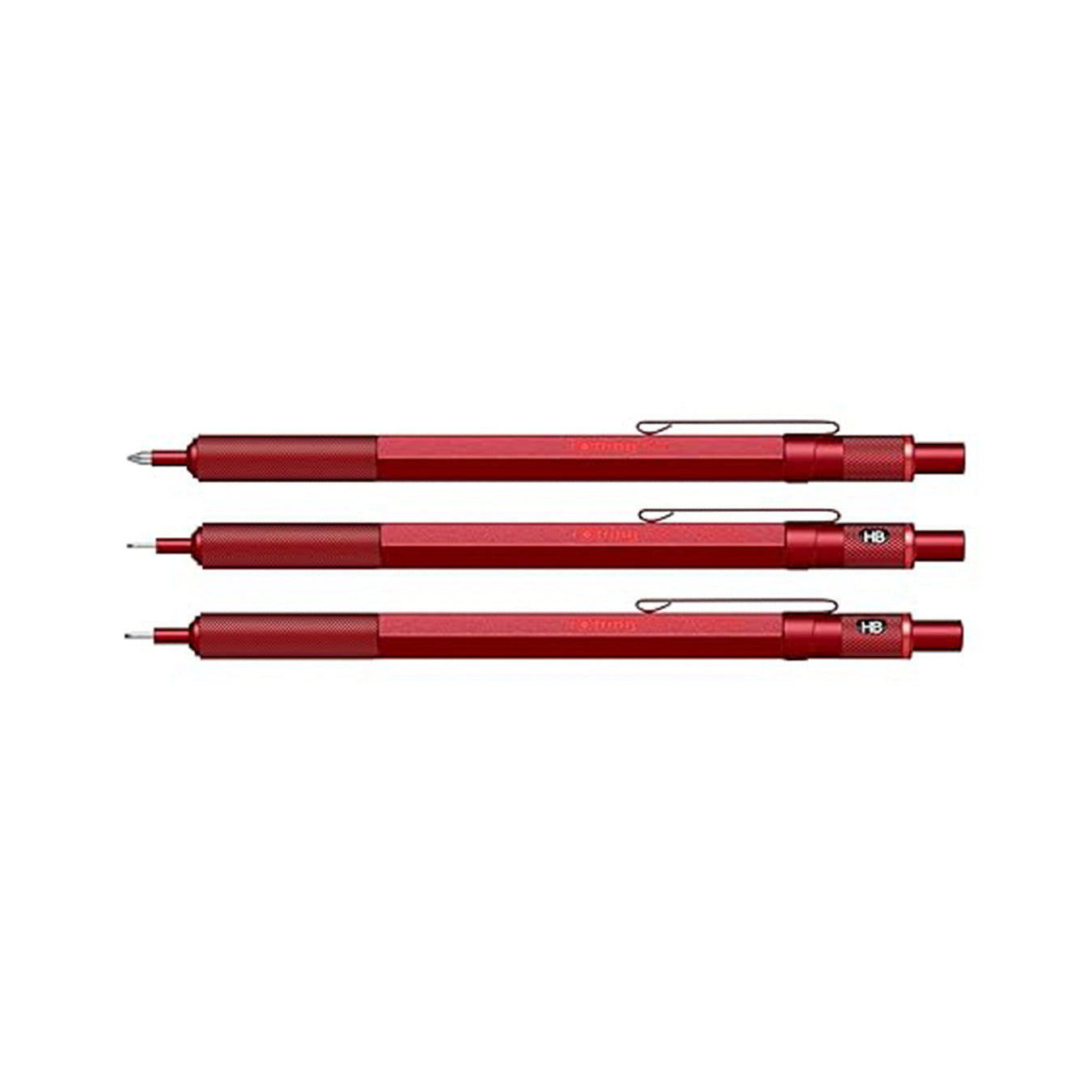 Rotring | 600 Series | Red 1.0mm Ball Pen | Metal Body | Non-Slip | Metal Knurled Grip