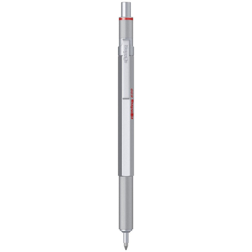 Rotring | 600 Series | Silver 1.0mm Ball Pen | Metal Body | Non-Slip | Metal Knurled Grip