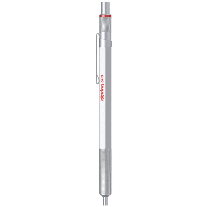 Rotring | 600 Series | Silver 1.0mm Ball Pen | Metal Body | Non-Slip | Metal Knurled Grip