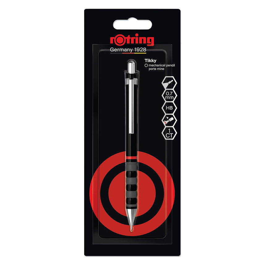 Rotring Tikky 0.7mm Mechanical Pencil – Black | HB Lead | Built-in Eraser