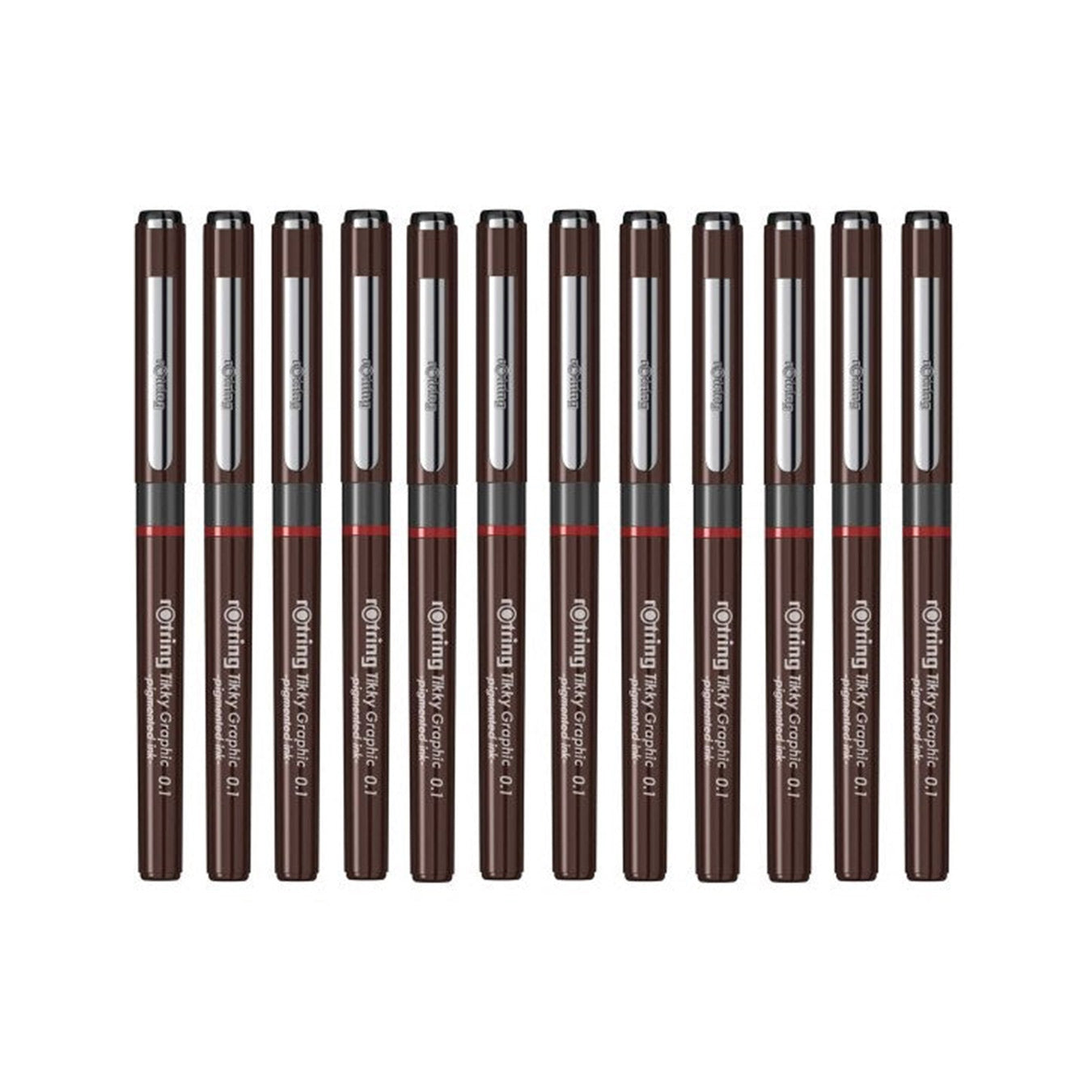 Rotring | Tikky | Graphic Fineliner | Black Pigmented Lightfast | Pack of 12pieces | 0.1mm