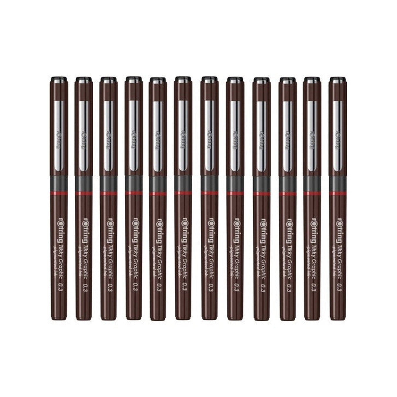 Rotring | Tikky | Graphic Fineliner | Black Pigmented Lightfast | Pack of 12pieces | 0.3mm