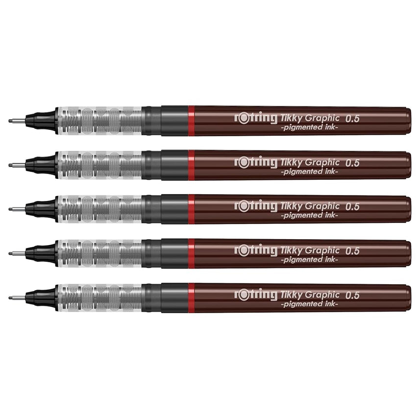 Rotring | Tikky | Graphic Fineliner | 0.5mm | 5 Pen Set