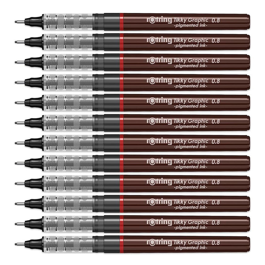 Rotring | Tikky | Graphic Fineliner | 0.8mm | Black Ink