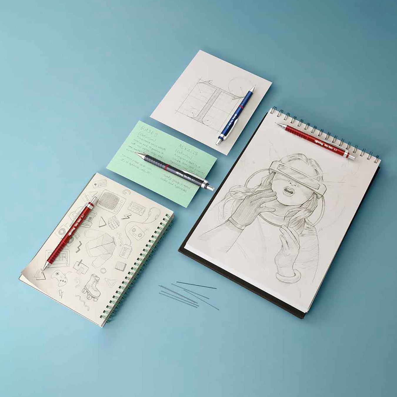 Rotring | Tikky | Retro | Mechanical Pencil | 0.7mm | Metallic Blue