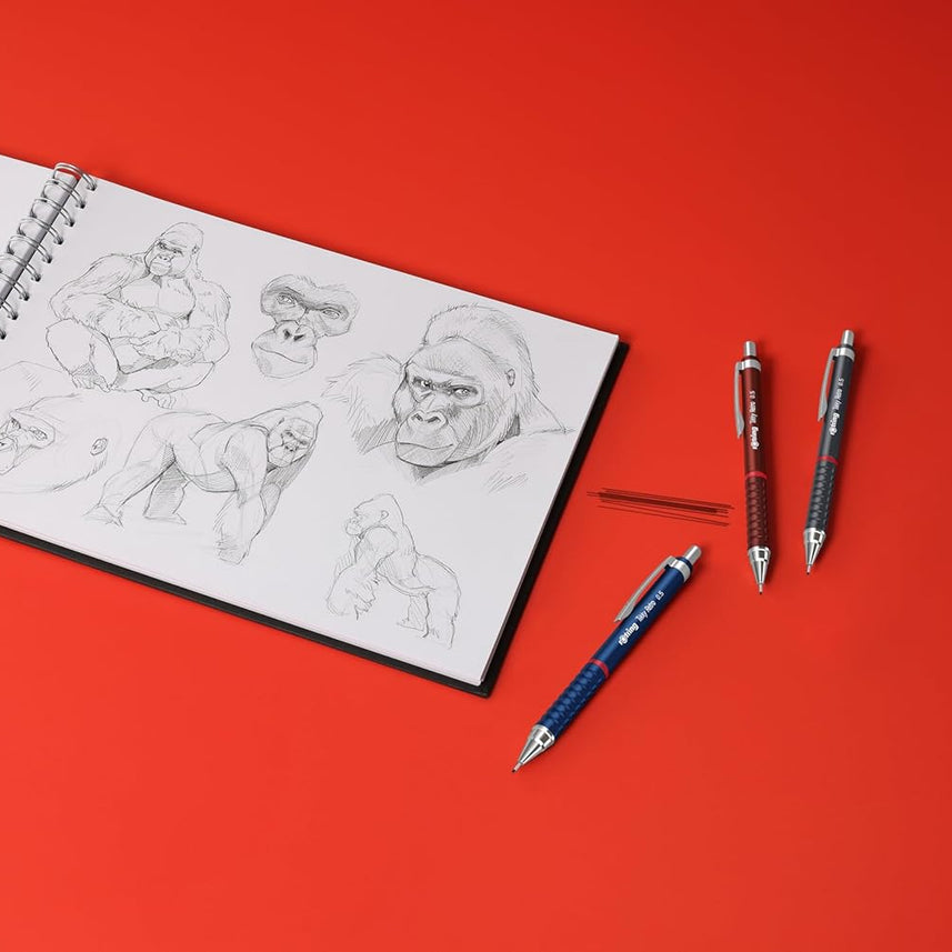 Rotring Tikky Retro Mechanical Pencil 0.5mm – Blue | 2B Leads + Tikky 30 Eraser - penpencilink