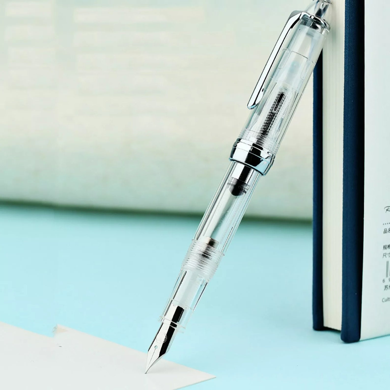 Moonman S6 Transparent Resin Fountain Pen – Extra Fine (0.38mm) / Fine (0.5mm) Nib Writing Set