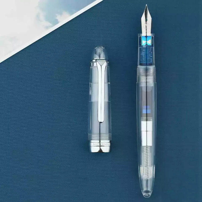 Moonman S6 Transparent Resin Fountain Pen – Extra Fine (0.38mm) / Fine (0.5mm) Nib Writing Set