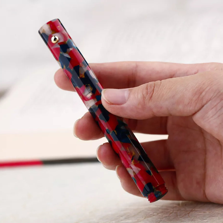 Moonman N8 Convertible Fountain Pen (EF Nib & Glass Nib) - Multicolored Red