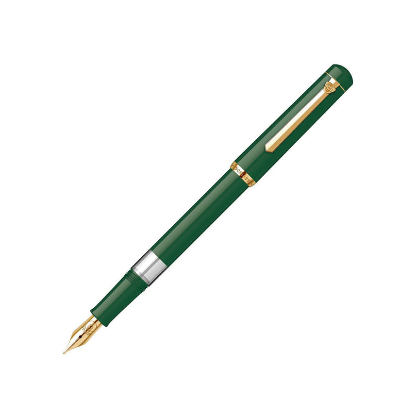 Scrikss 419 Medium Nib Fountain Pen - Green GT