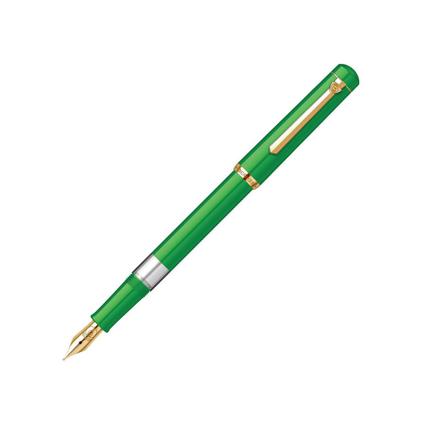 Scrikss 419 Medium Nib Fountain Pen - Green GT