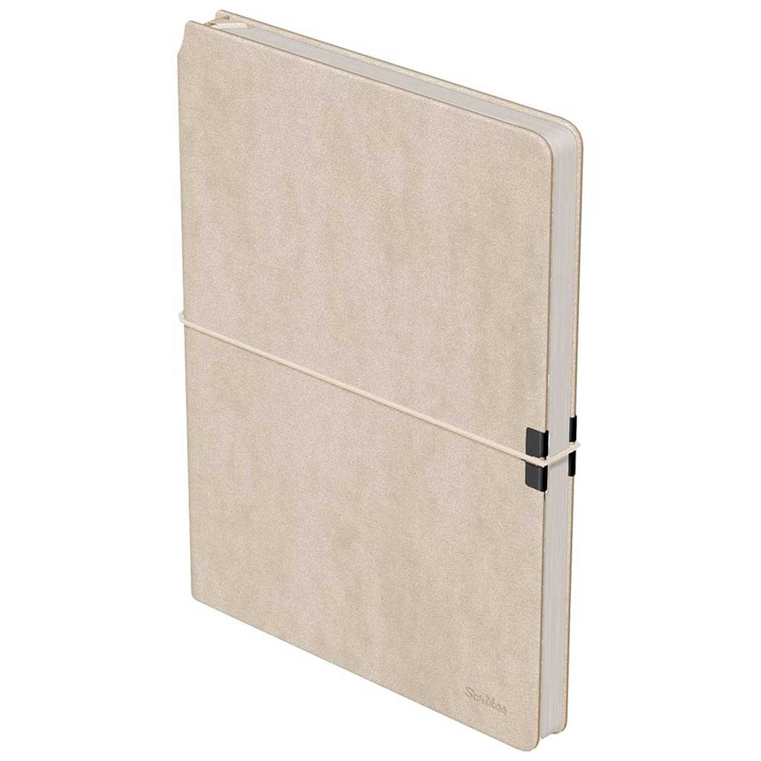 Scrikss | A5 Size | Premium Notebook | Beige Faux Leather Paperback Cover | Ruled