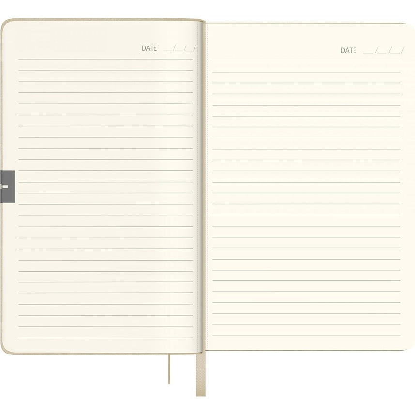 Scrikss | A5 Size | Premium Notebook | Beige Faux Leather Paperback Cover | Ruled