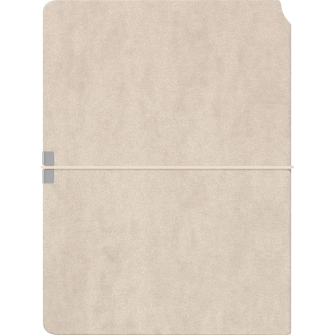 Scrikss | A5 Size | Premium Notebook | Beige Faux Leather Paperback Cover | Ruled