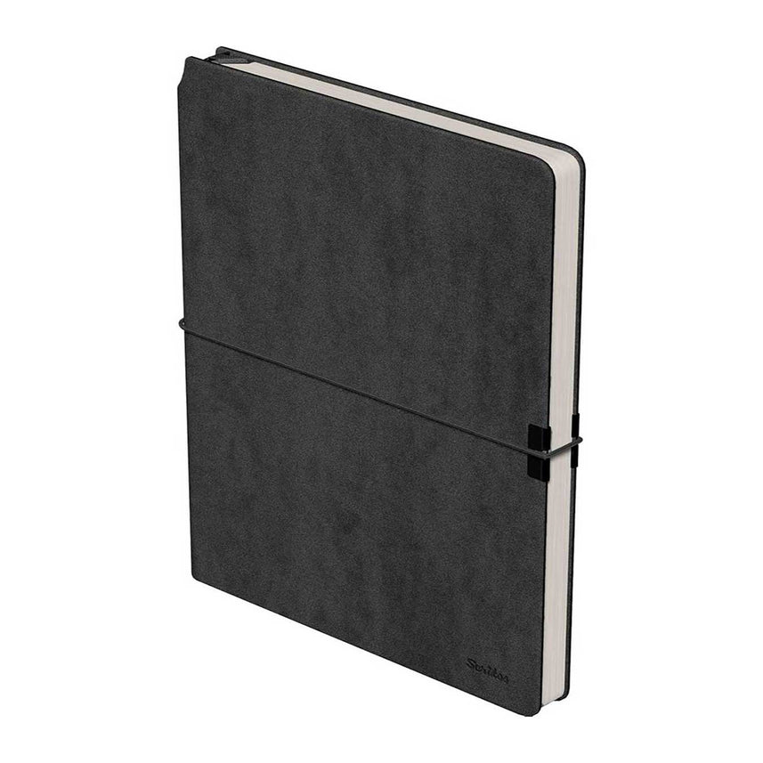 Scrikss | A5 Size | Premium Notebook | Black Faux Leather Paperback Cover | Ruled