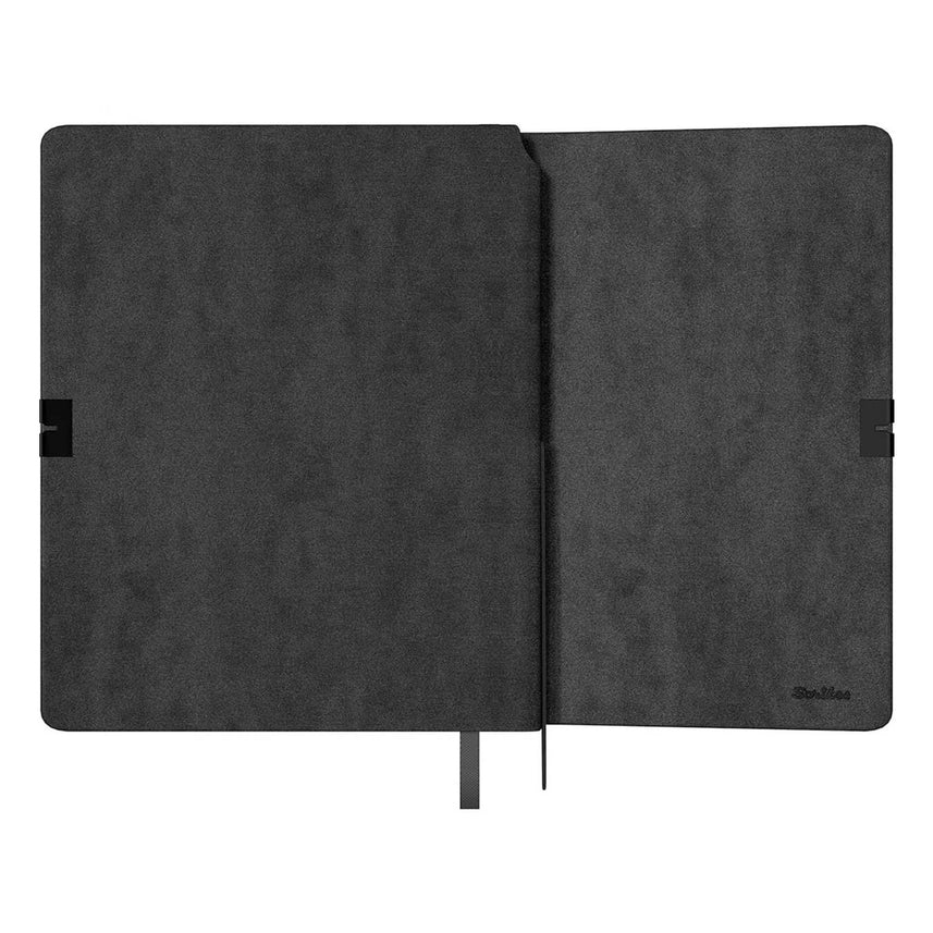 Scrikss | A5 Size | Premium Notebook | Black Faux Leather Paperback Cover | Ruled