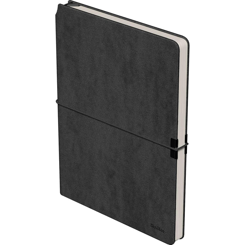 Scrikss | A5 Size | Premium Notebook | Black Faux Leather Paperback Cover | Ruled