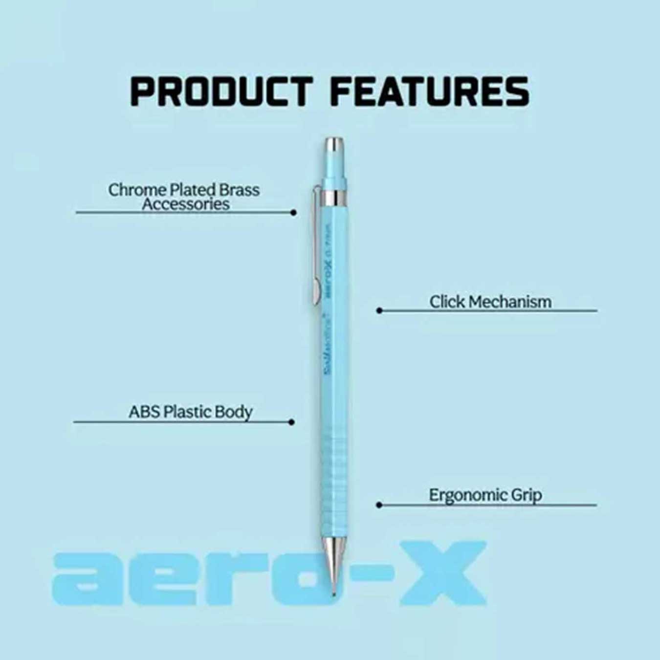 Scrikss | Aero-X | Mechanical Pencil | 0.7mm | Light Blue
