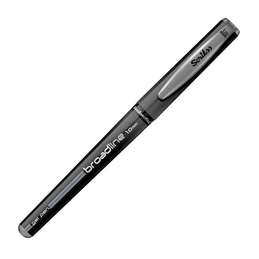 Scrikss Broadline Gel Pen 1mm (Pack Of 12) - Black