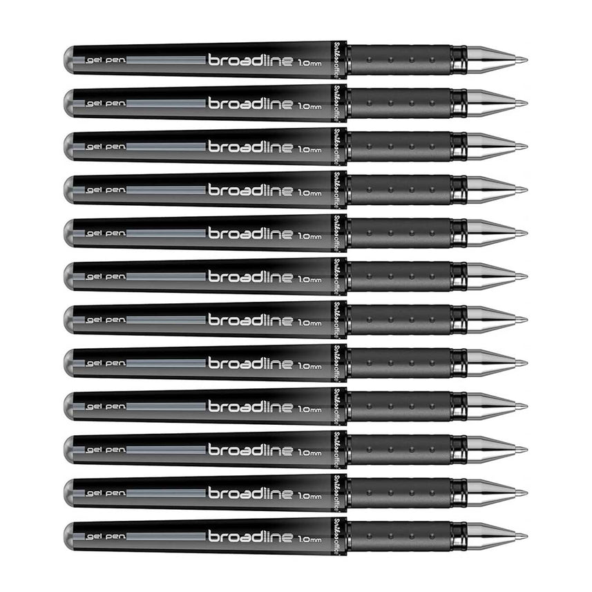 Scrikss Broadline Gel Pen 1mm (Pack Of 12) - Black
