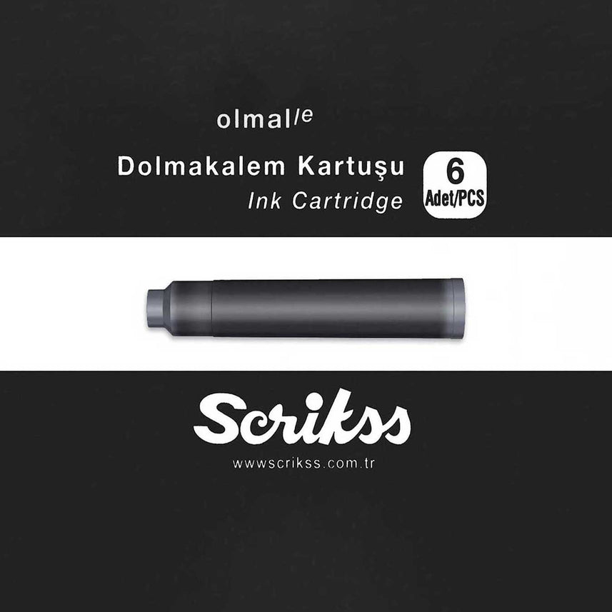 Scrikss | Cartridge Box | 6 Pcs | Fountain Pen | Black