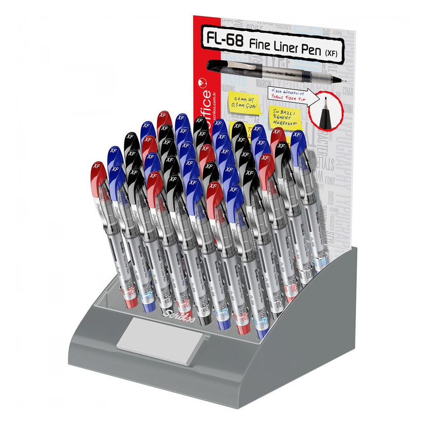 Scrikss | Fl-68 | Fineliner 0.6mm | Box Of 12 | Black