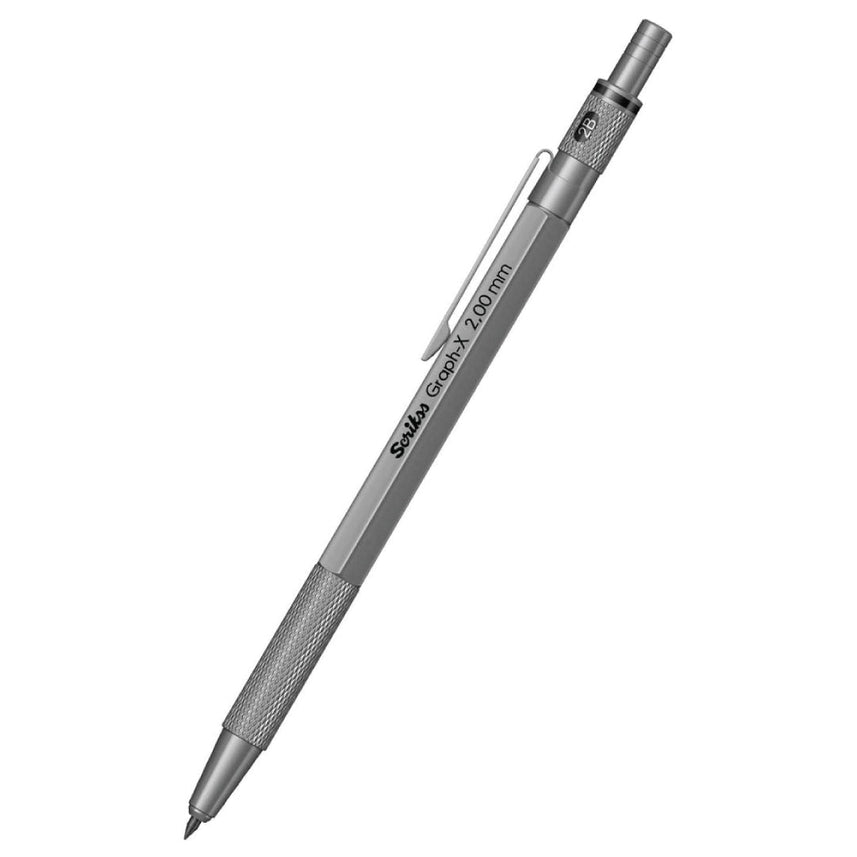 Scrikss | Graph-X | 2mm Mechanical Pencil | Satin Grey | Titanium