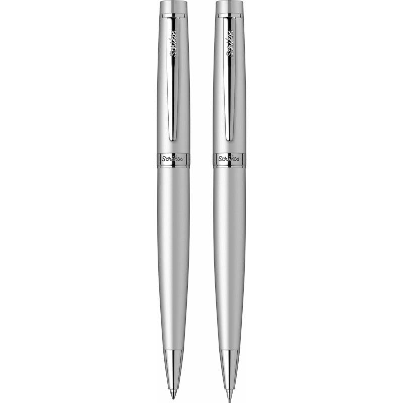 Scrikss | Honour 38 | Ball Point & 0.7mm Mechanical Pencil  Set | Matt Chrome