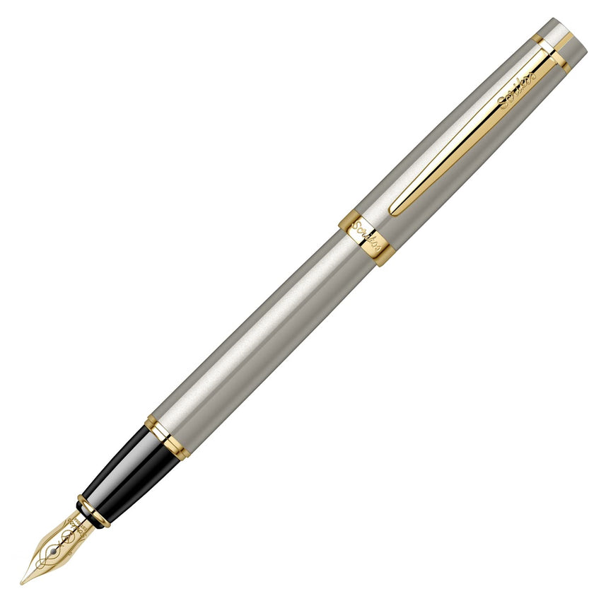 Scrikss | Honour 38 | Brass Body with Gold Plated | Fountain Pen | Grey