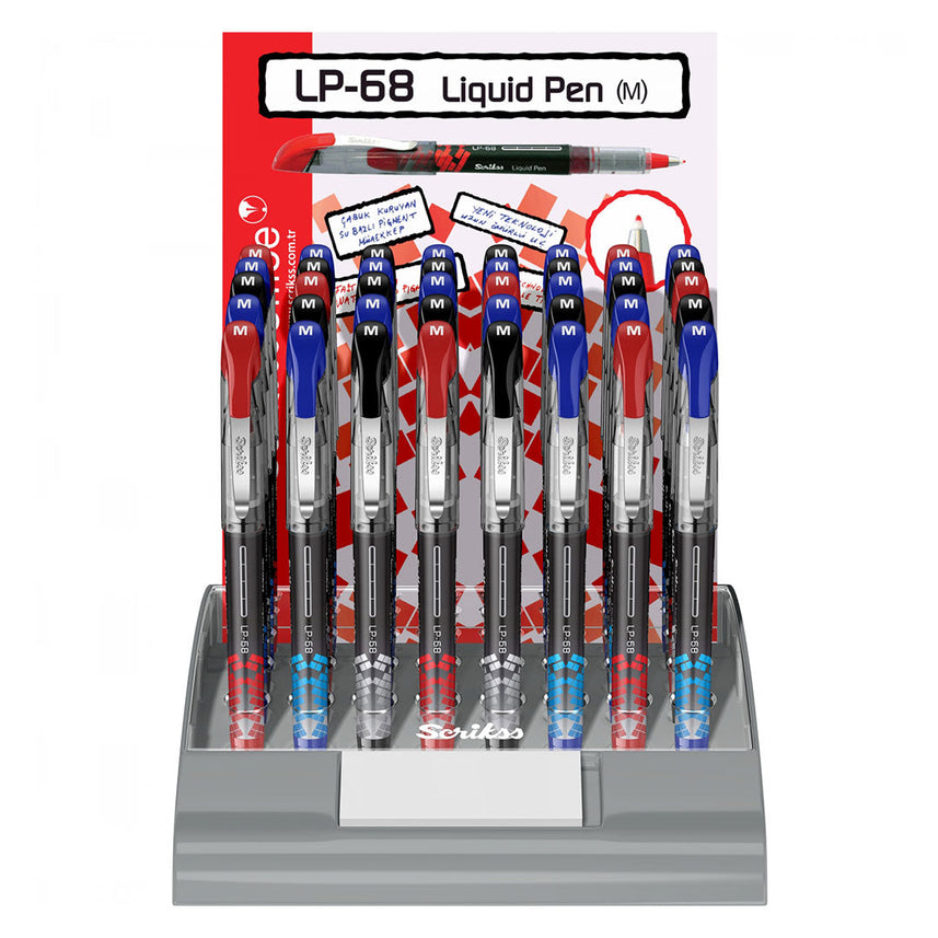 Scrikss | LP-68 | Liquid Pen | Box of 12 | Blue | Smooth Writing