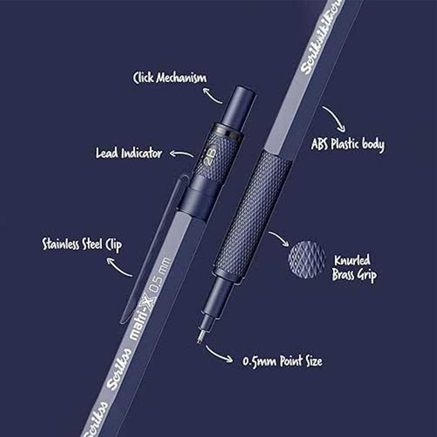 Scrikss | Matri-X | Mechanical Pencil | Dark Blue-0.7mm